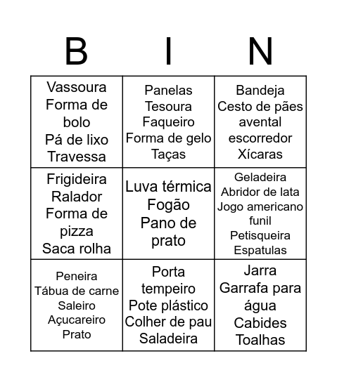 cha Bingo Card