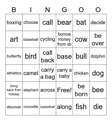 EF pre-inter 7-12 Bingo Card