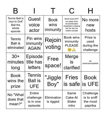 BFDIA 19 bingo Card
