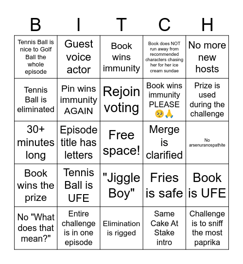 BFDIA 19 bingo Card