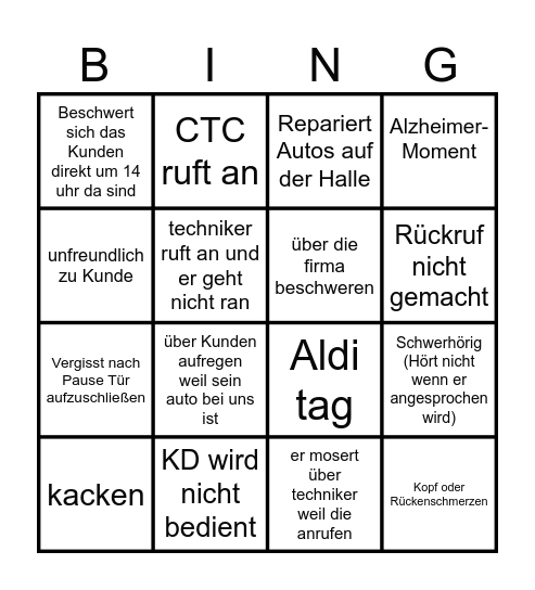 Micha Bingo Card