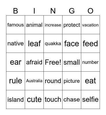 Lesson 3 Bingo Card