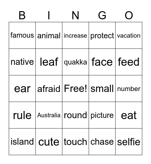 Lesson 3 Bingo Card