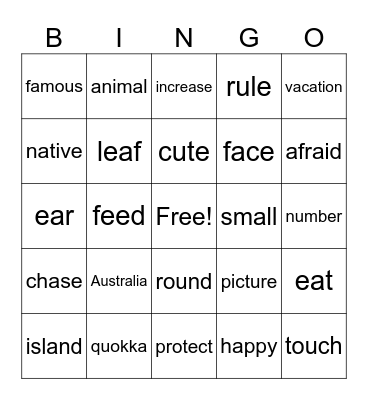 Lesson 3 Bingo Card