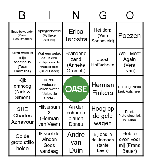 OASE 15 mei 2025 Bingo Card