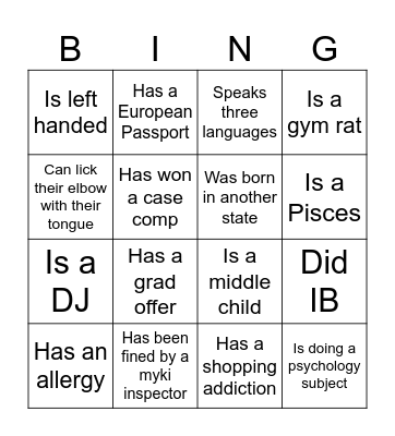 ESSA BINGO Card