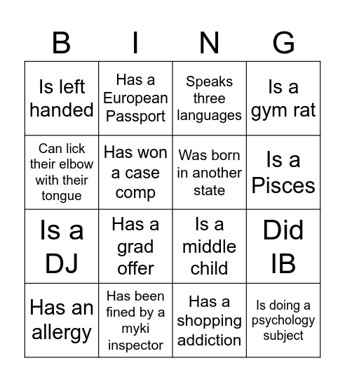 ESSA BINGO Card