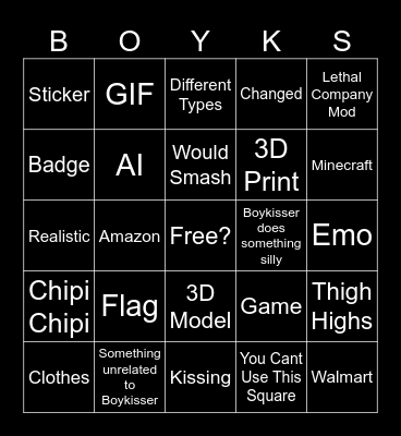 Boykisser Image Bingo Card