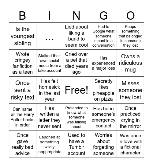 Mindmates BINGO Card