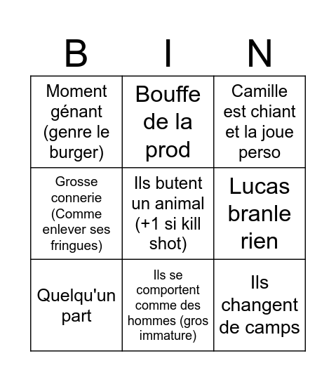 THE ISLAND Bingo Card