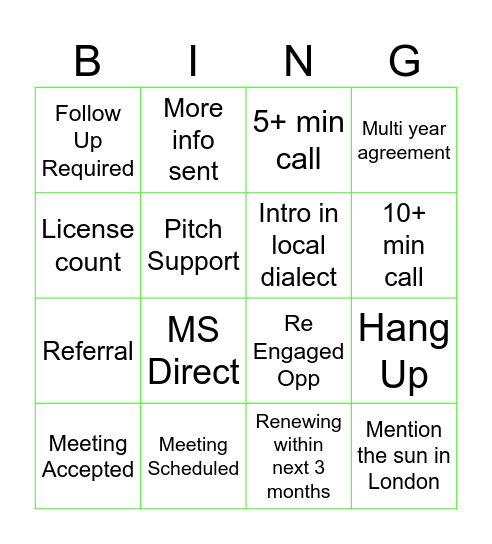 TTT Bingo Bonanza Bingo Card