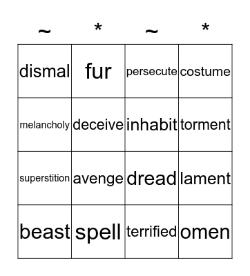 Halloween Bingo! Bingo Card