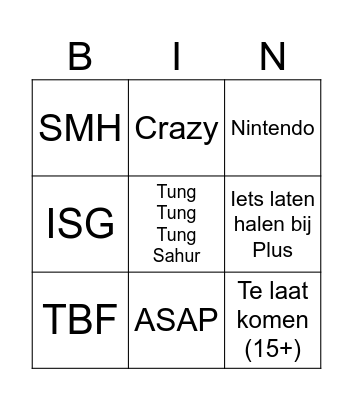 Mexx Bingo Card