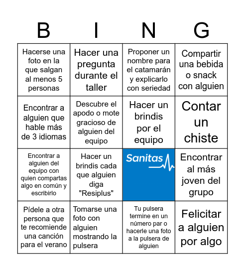 Bingo Away Day Bingo Card