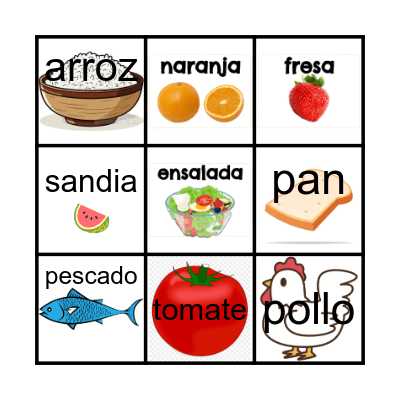 La lotería: LAS COMIDAS Bingo Card