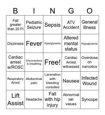 EMS Week Bingo 2025 Bingo Card