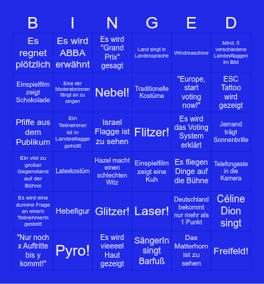 ESC 2025 Bingo WPS Bingo Card