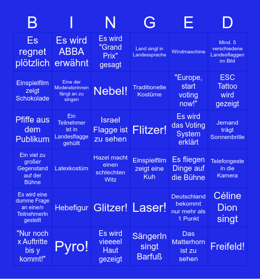 ESC 2025 Bingo WPS Bingo Card
