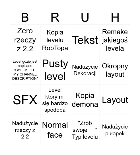 GD Bingo Card