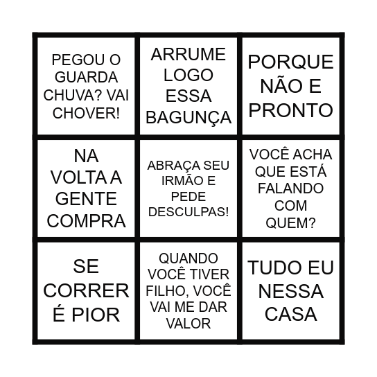 BINGO DE DIA DAS MÃES Bingo Card