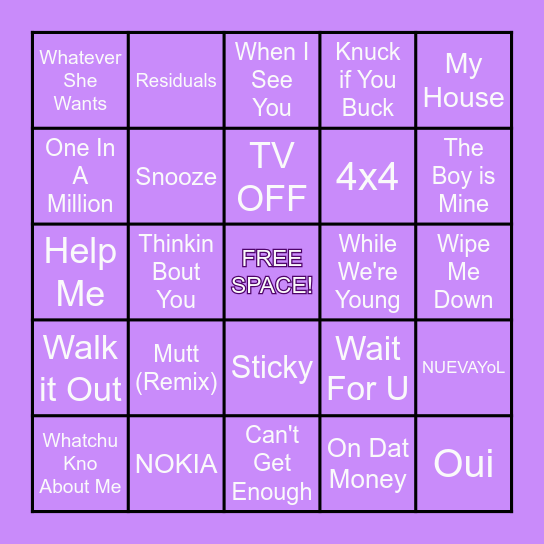 Musical Bingo! Bingo Card