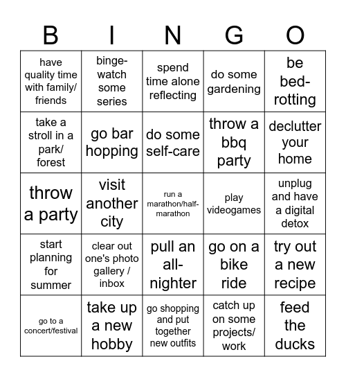 May holidays Bingo Card