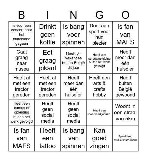 Get to know your team Bingo Card