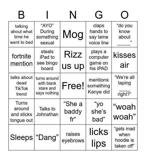 Jayden Nguyen Bingo Card
