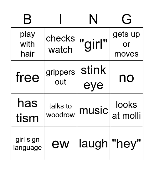 reegan bingo Card