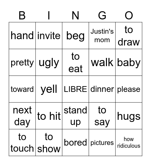 La Mano de Meghan Bingo Card