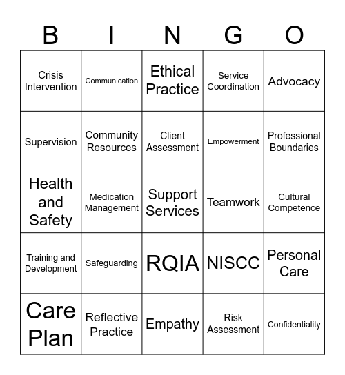 HSC Bingo Card