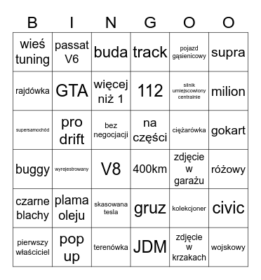 market place Bingo Card