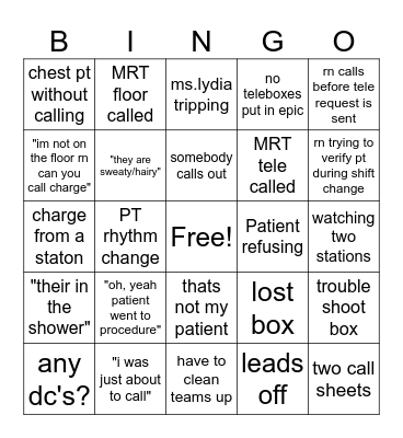 SNGH Bingo Card