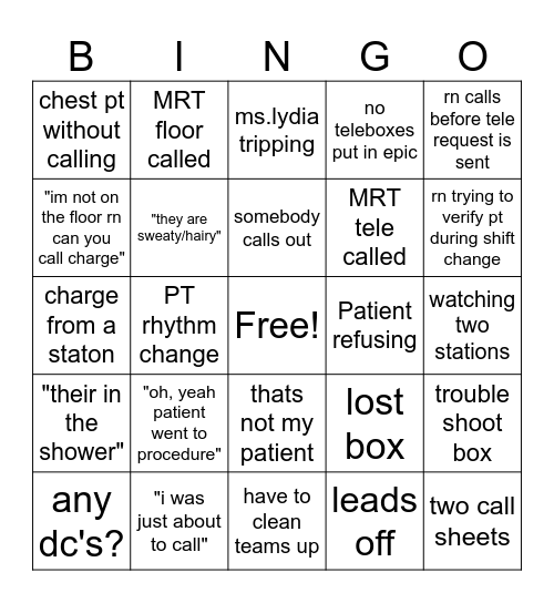 SNGH Bingo Card