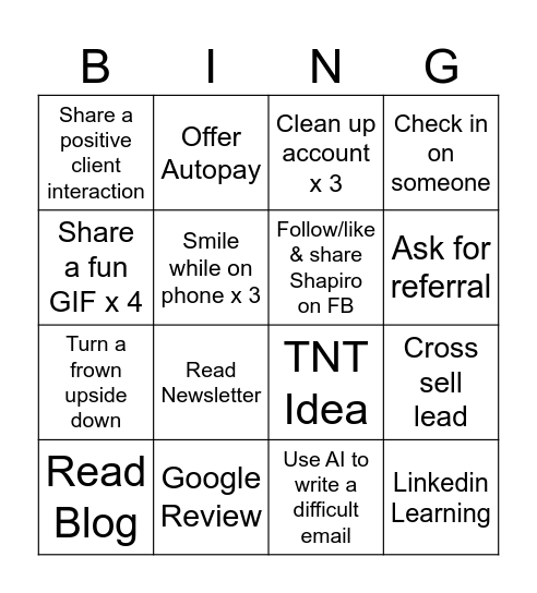 IV League Bingo Card