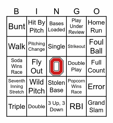 Buckeye Baseball Bingo Card