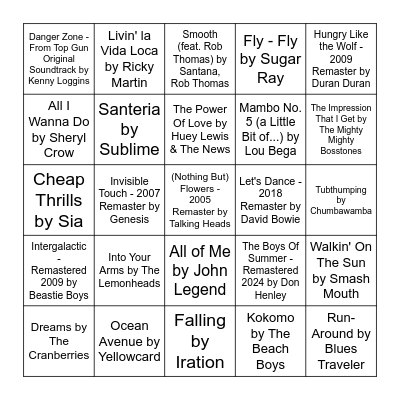 Summer Vibes Bingo Card