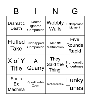 Classic Who Bingo Card