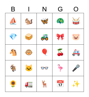 EMOJI Bingo Card