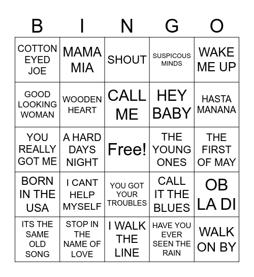 COBH RAMBLERS Bingo Card