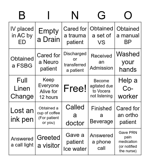1 West Bingo Card