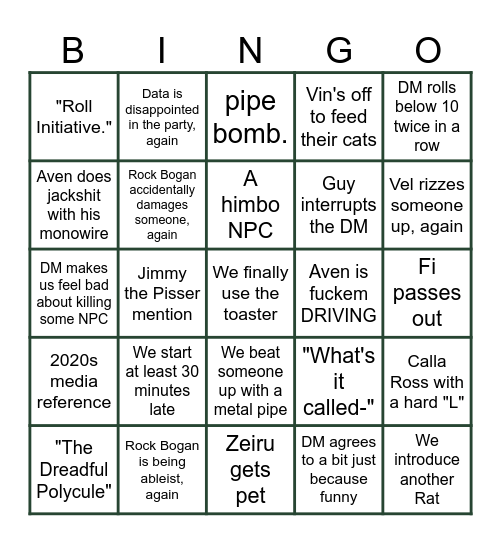 Welcome to Santa Calla Bingo Card