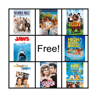 Summer Movie Bingo Card