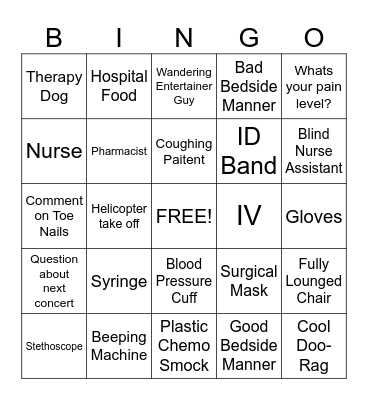 Chemo Bingo Card