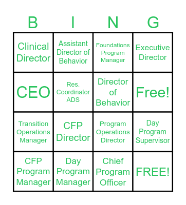 IVY STREET BINGO Card