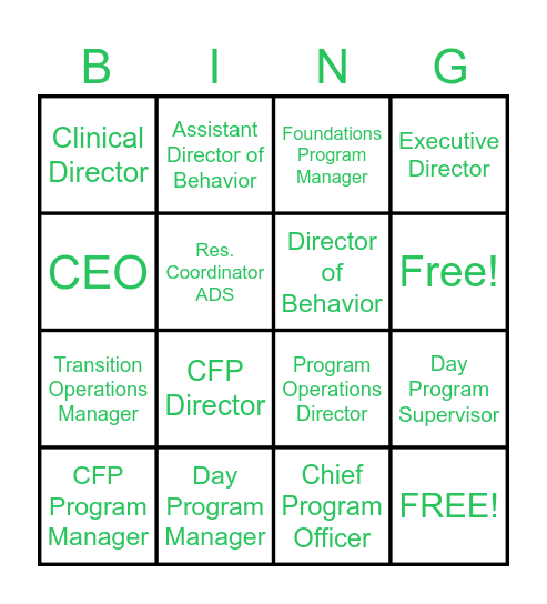 IVY STREET BINGO Card