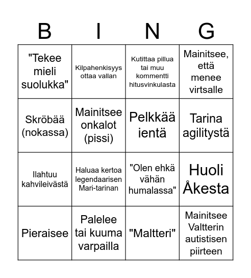 Lauran polttaribongo Bingo Card