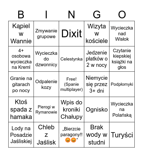 Chałupa Bingo Card