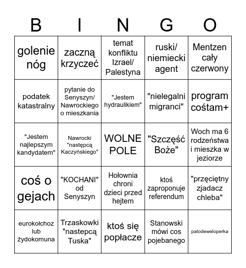 DEBATA BINGO Card