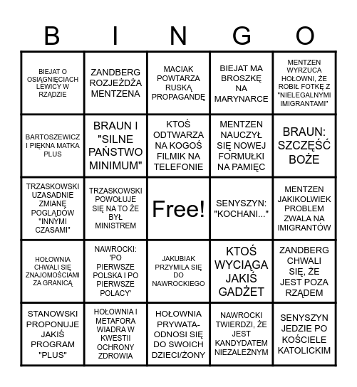 WYBORY BINGO Card